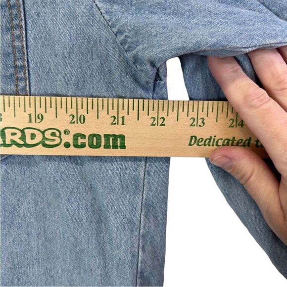 Vintage made in south Africa cropped oversized fit denim button down M - Picture 16 of 16